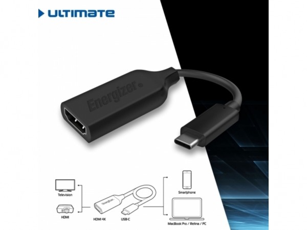 Energizer Ultimate Adapter USB-C to HDMI 4K Black' ( 'HC3HDMI' ) 