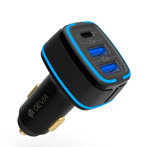 DEVIA AUTO ADAPTER EXTREME SPEED DUAL USB+TYPE C FULL COMPATIBLE FAST CAR CHARGE 85W