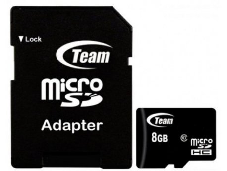 TeamGroup MICRO SDHC 8GB Class 10+SD adapter TUSDH8GCL1003