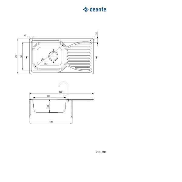 Deante Sudopera Doppio 78IXO ZEN 0113